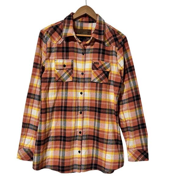 Legendary Whitetails Stockyards Cinch Flannel Shirt Large Blossom Plaid Roll Tab - Picture 1 of 10